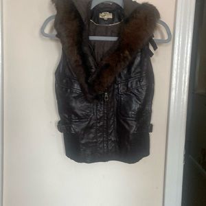Women leather vest